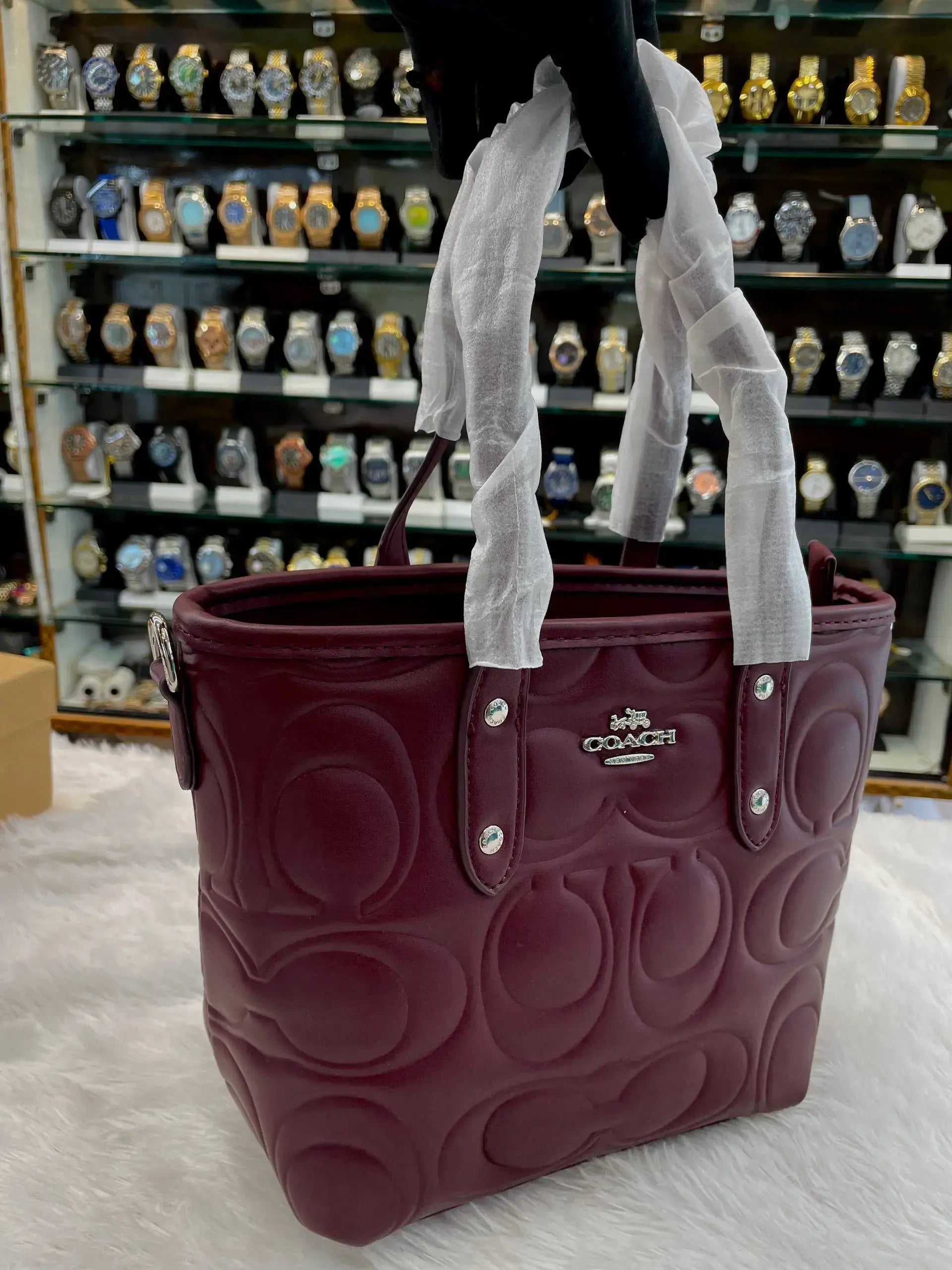 Coach signature leather willow mini tote bag for girls