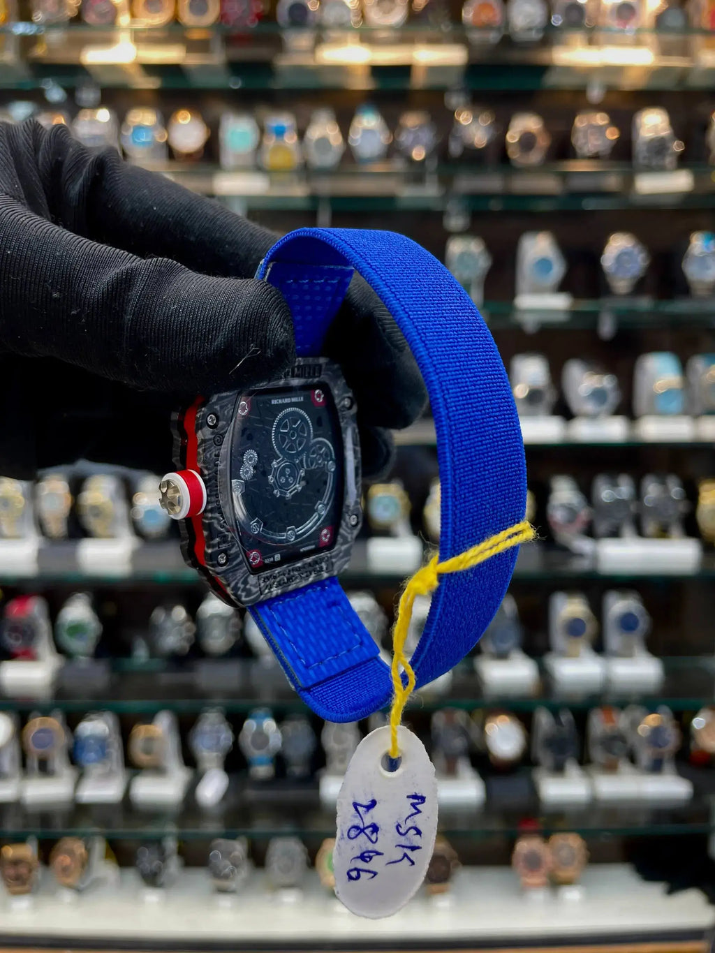 Richard mille rm 67-02 extra slim in under budget in blue silicon strap