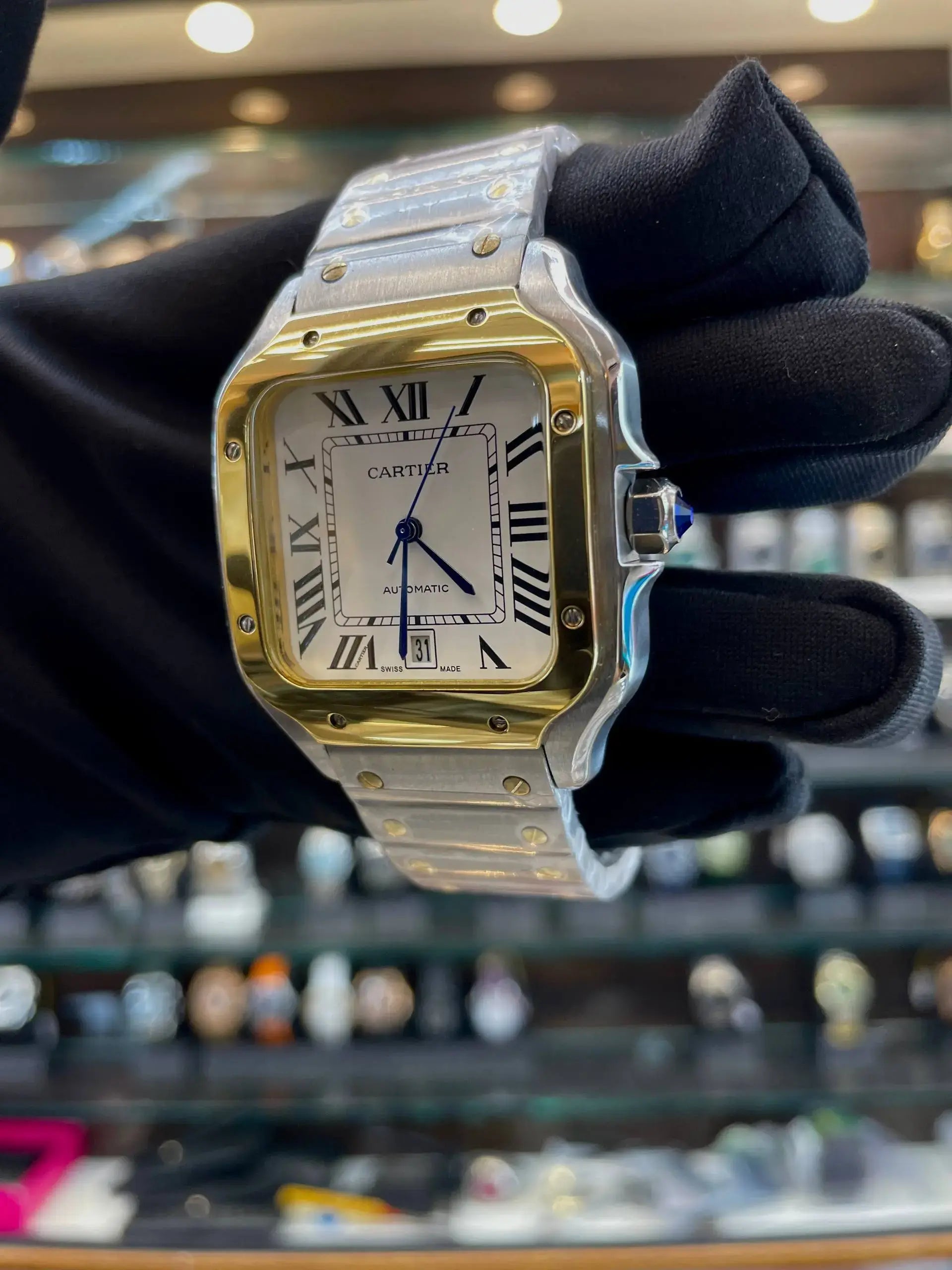 Santos de Cartier watch with a two-toned in master piece