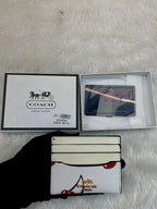 Coach card holder for girls in cherry