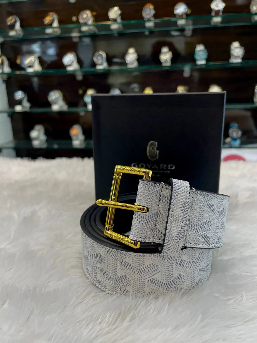Goyard white leather belt under budget