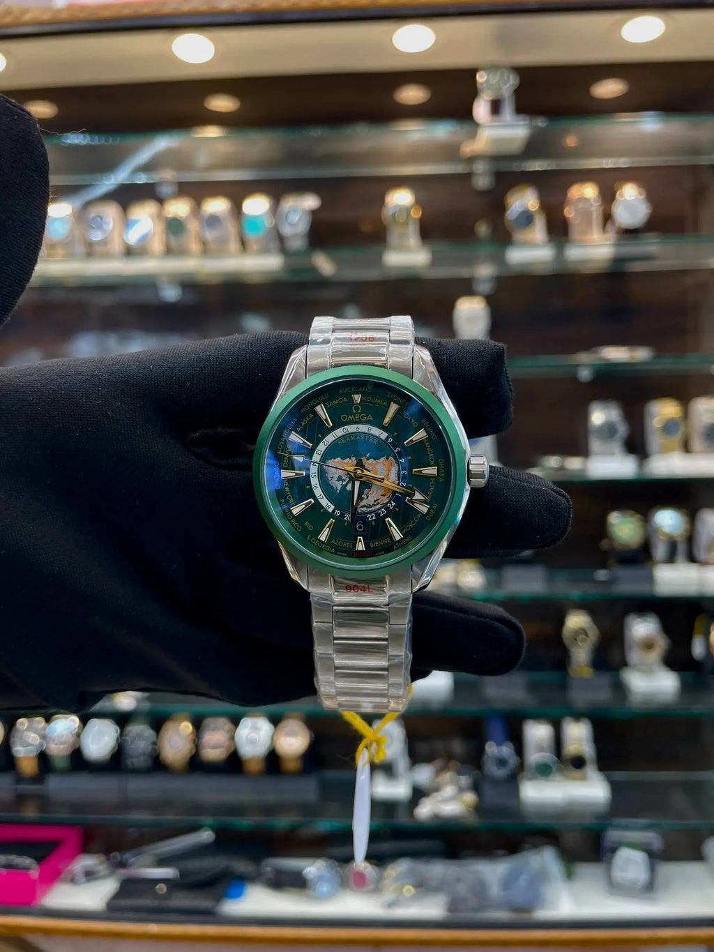 Omega seamaster world time in master piece chain