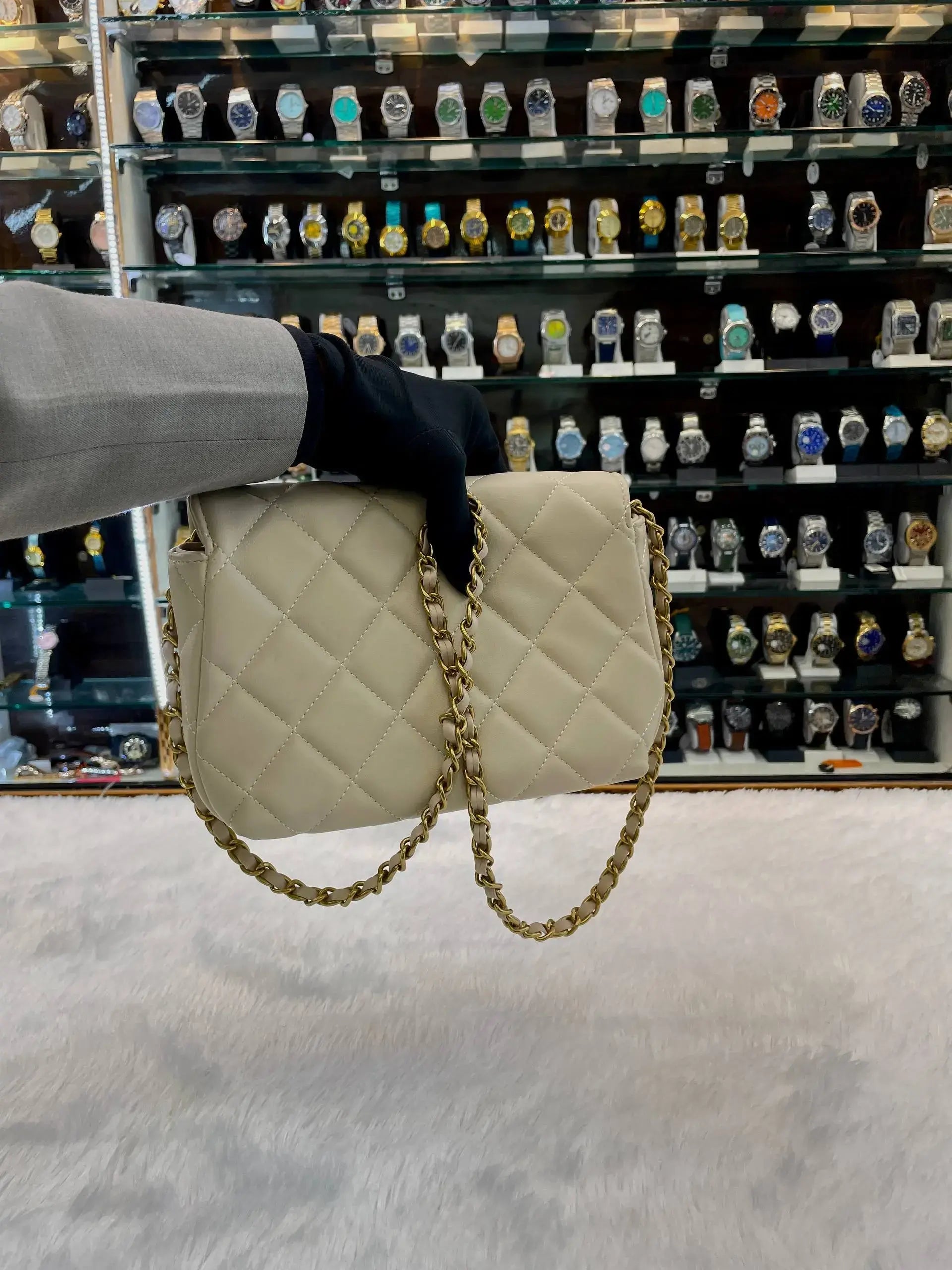 Chanel party wear sling bag for girls gold chain
