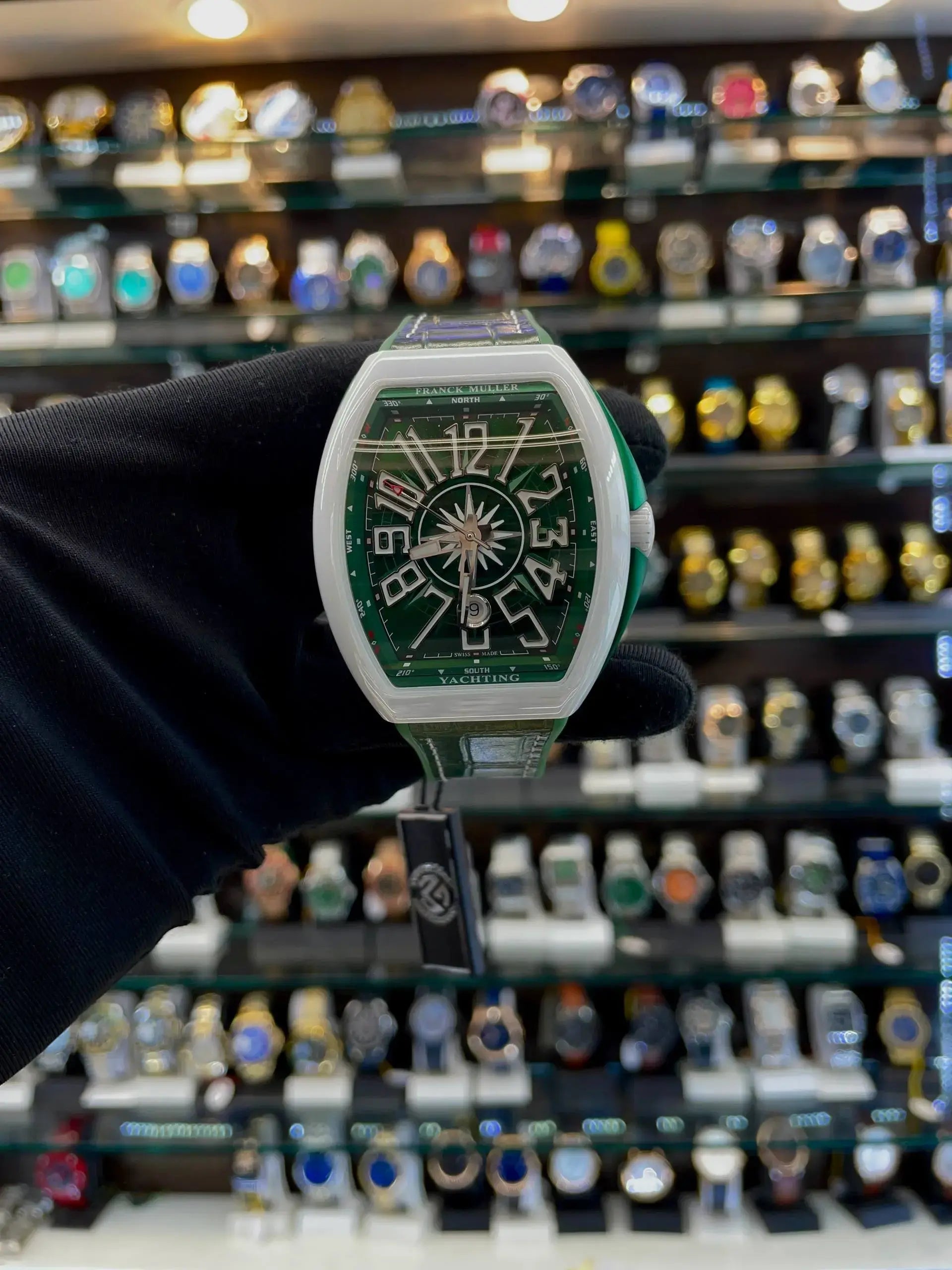 Franck muller yatching ceramic body in eta machine green