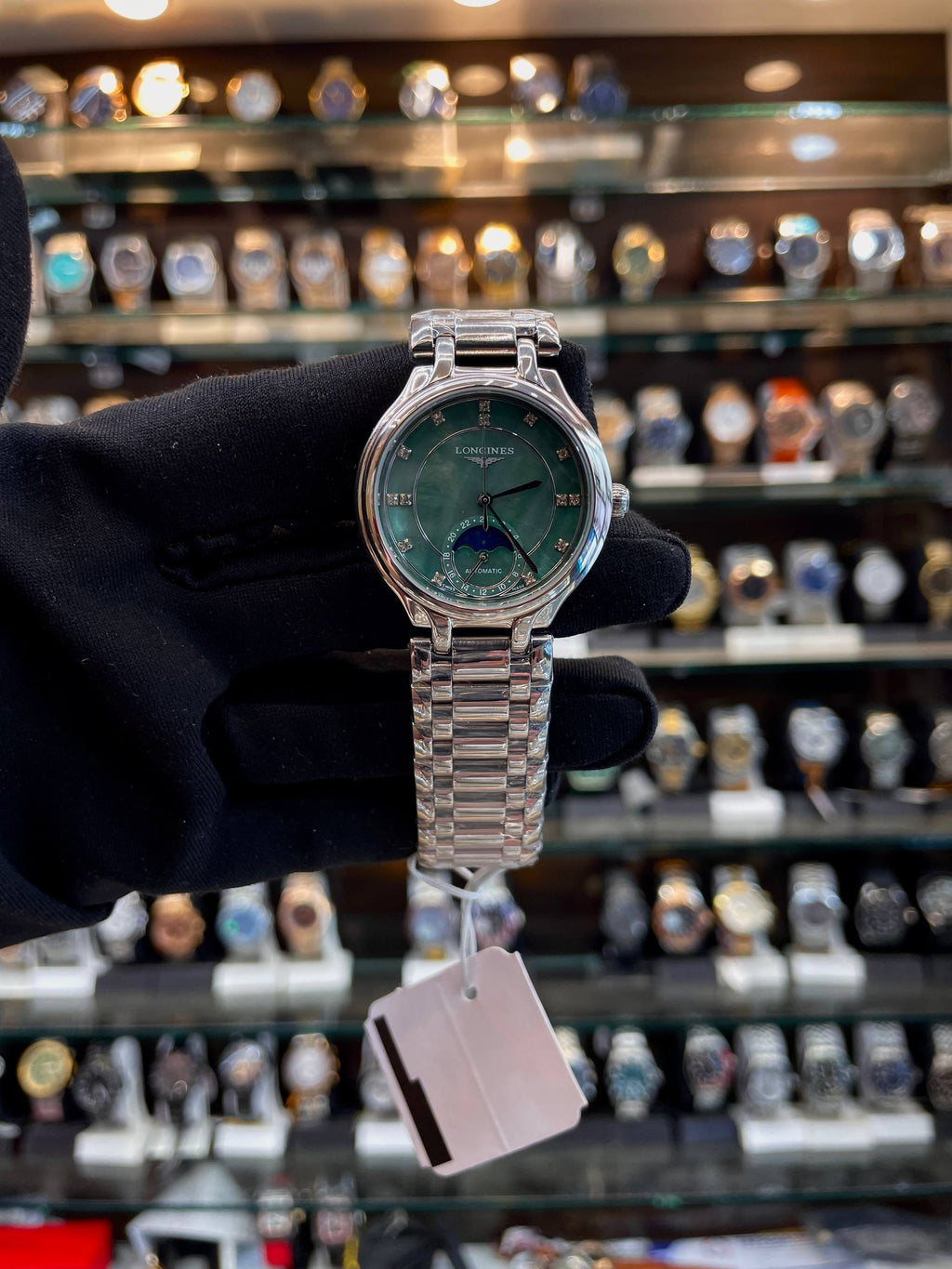 Longines PrimaLuna moonphase 34mm watch for girls front view