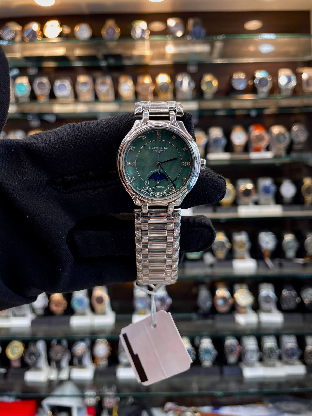 Longines PrimaLuna moonphase 34mm watch for girls front view