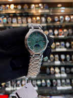 Longines 34mm moonphase girls watch angled view