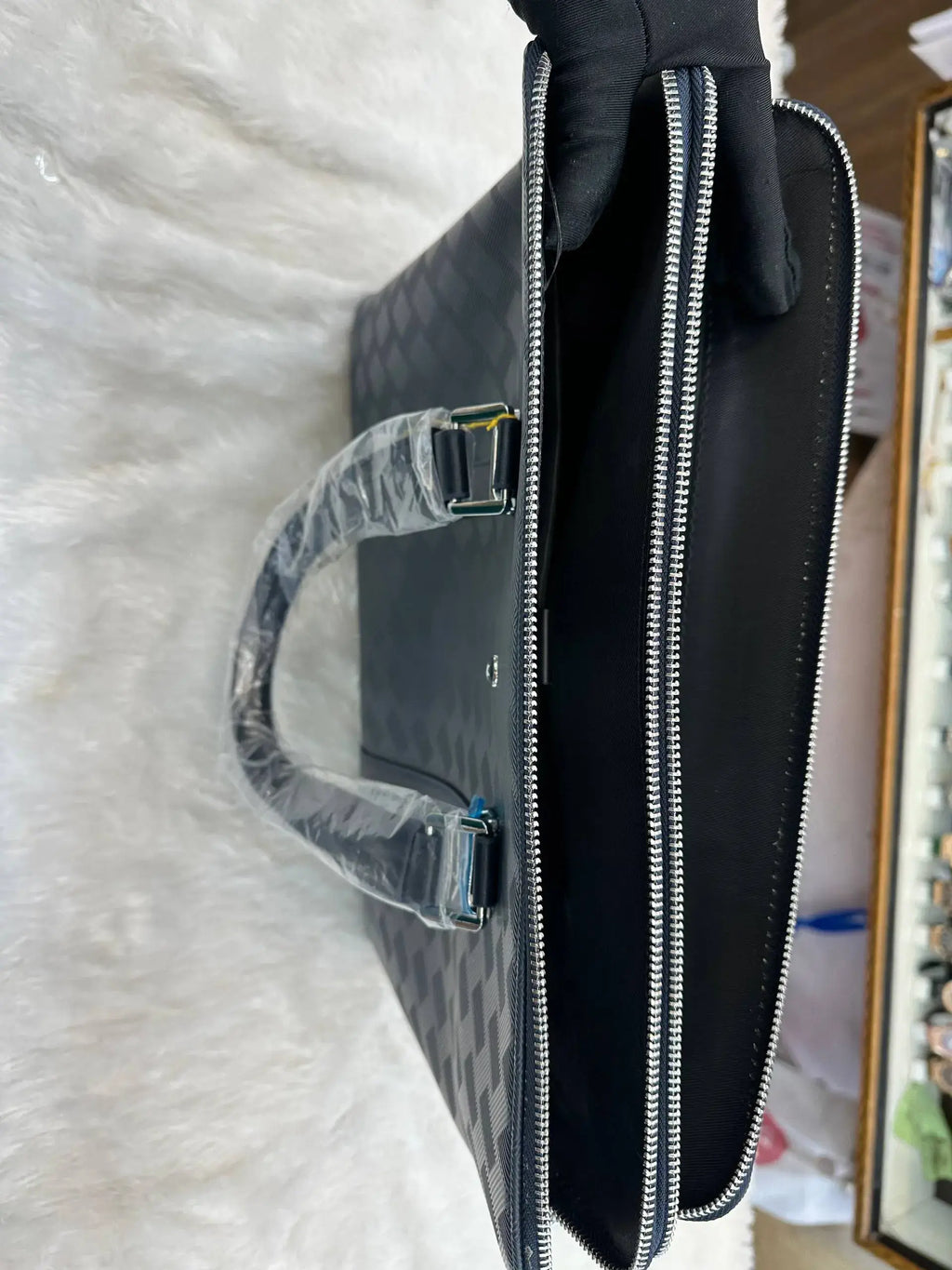 Mont Blanc blue laptop bag in heavy quality