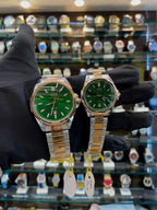 Armani exchange ax in couple set green shinny dial
