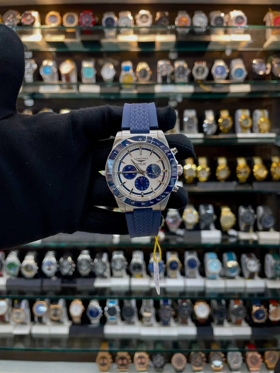 Longines conquest chronograph now in master piece white dial