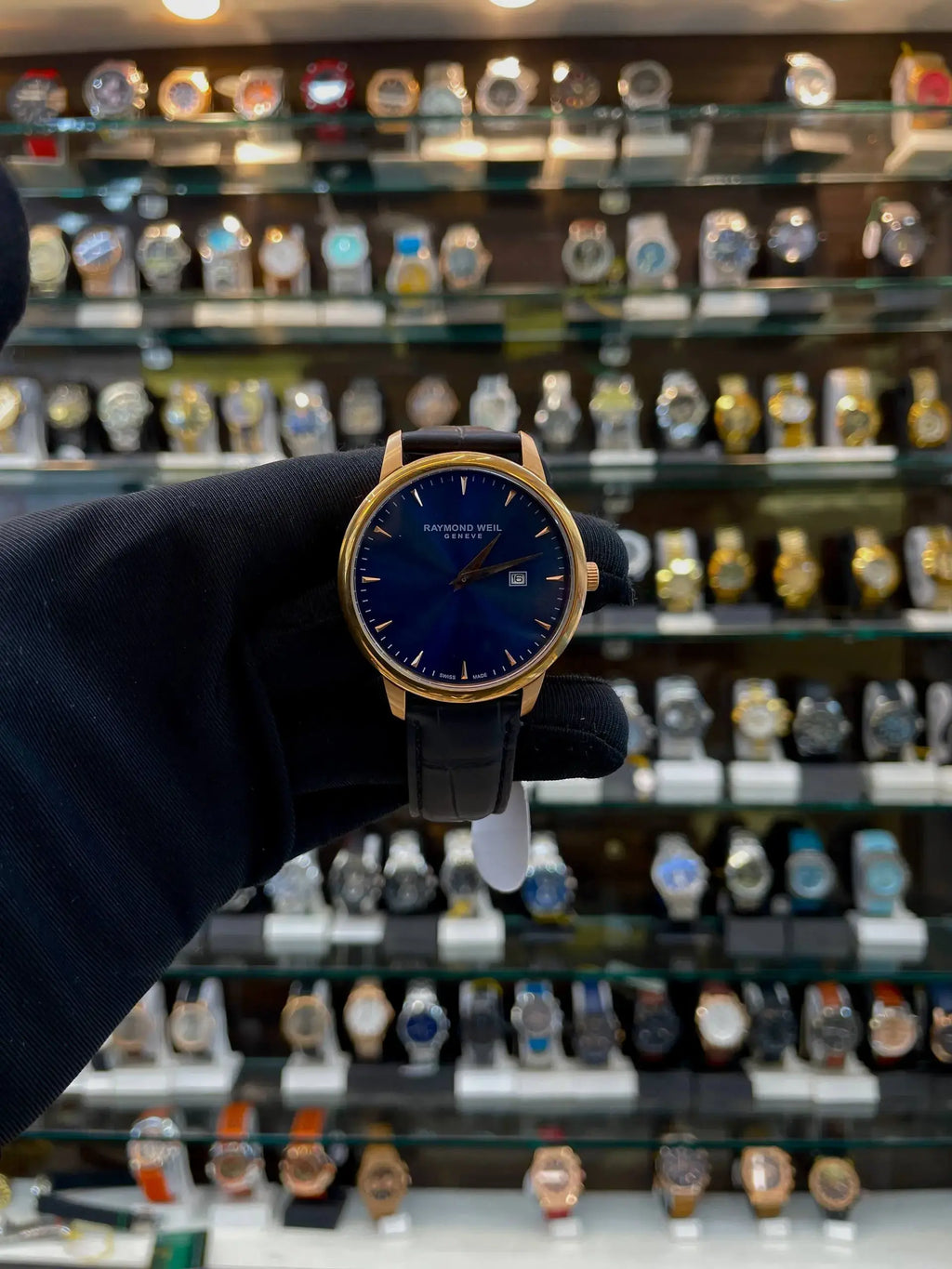 Raymond weil toccata slim watch in master piece blue dial