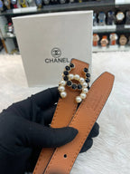 Chanel perls clip dual side girls belt