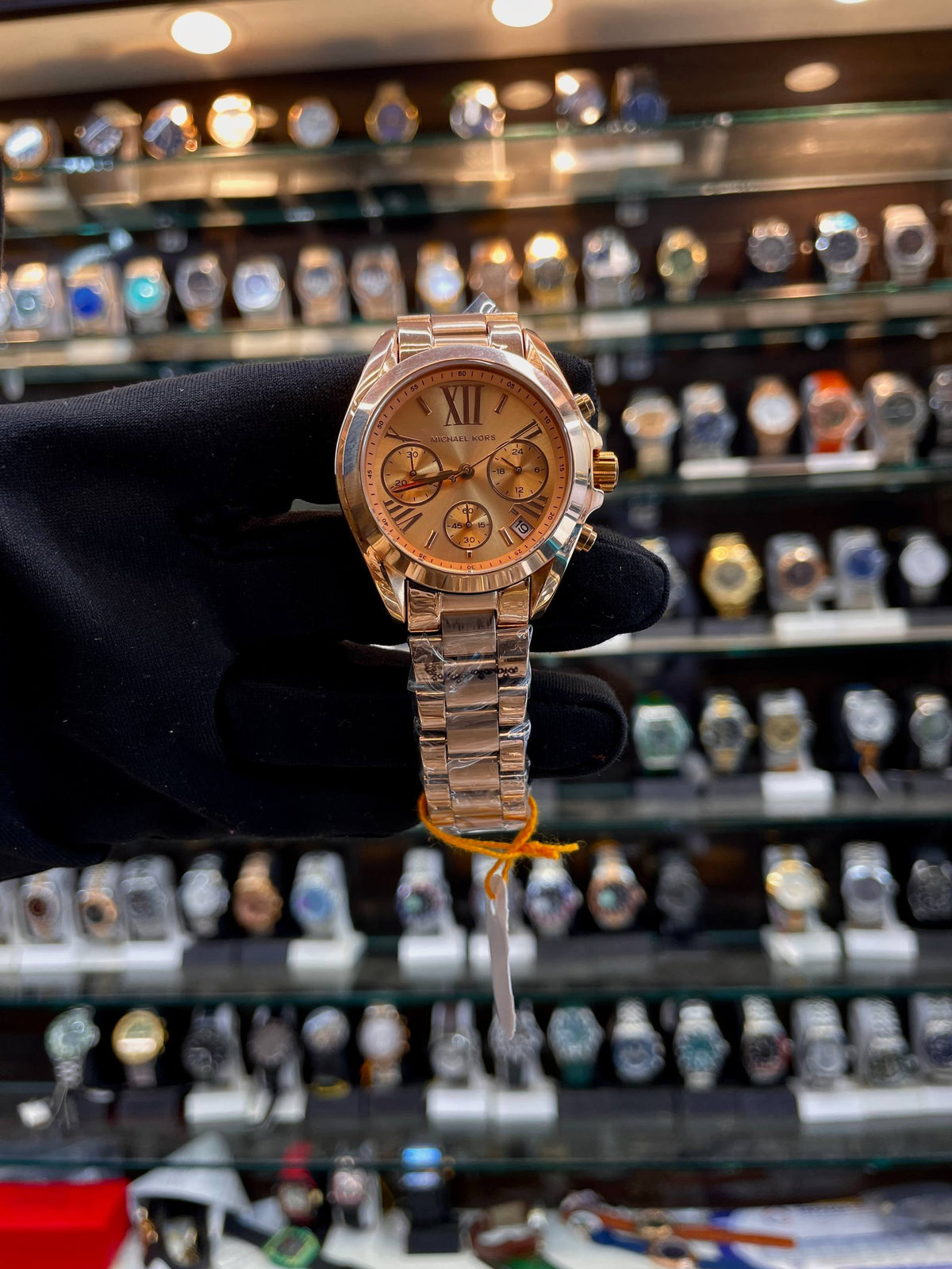 Michael Kors MK5974 Bradshaw 36mm rose gold watch for girls front view