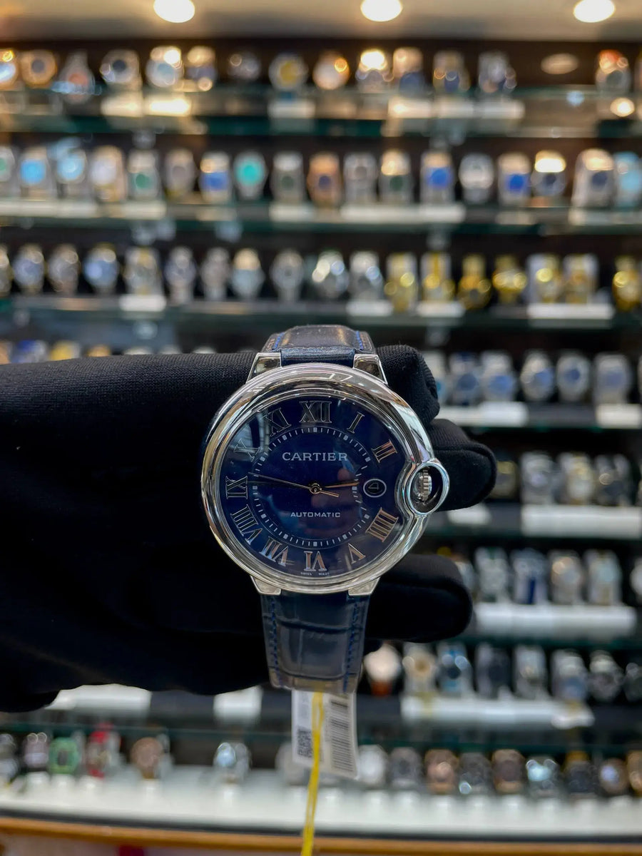 Cartier balloon bleu de now in master piece blue dial