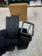 Coach dual flip wide harness signature leather for mens