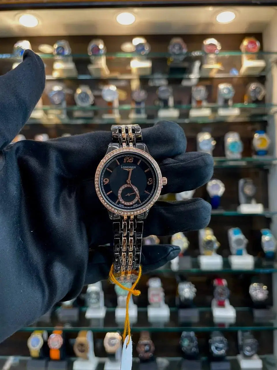 Longines chrono black dial watch for girls