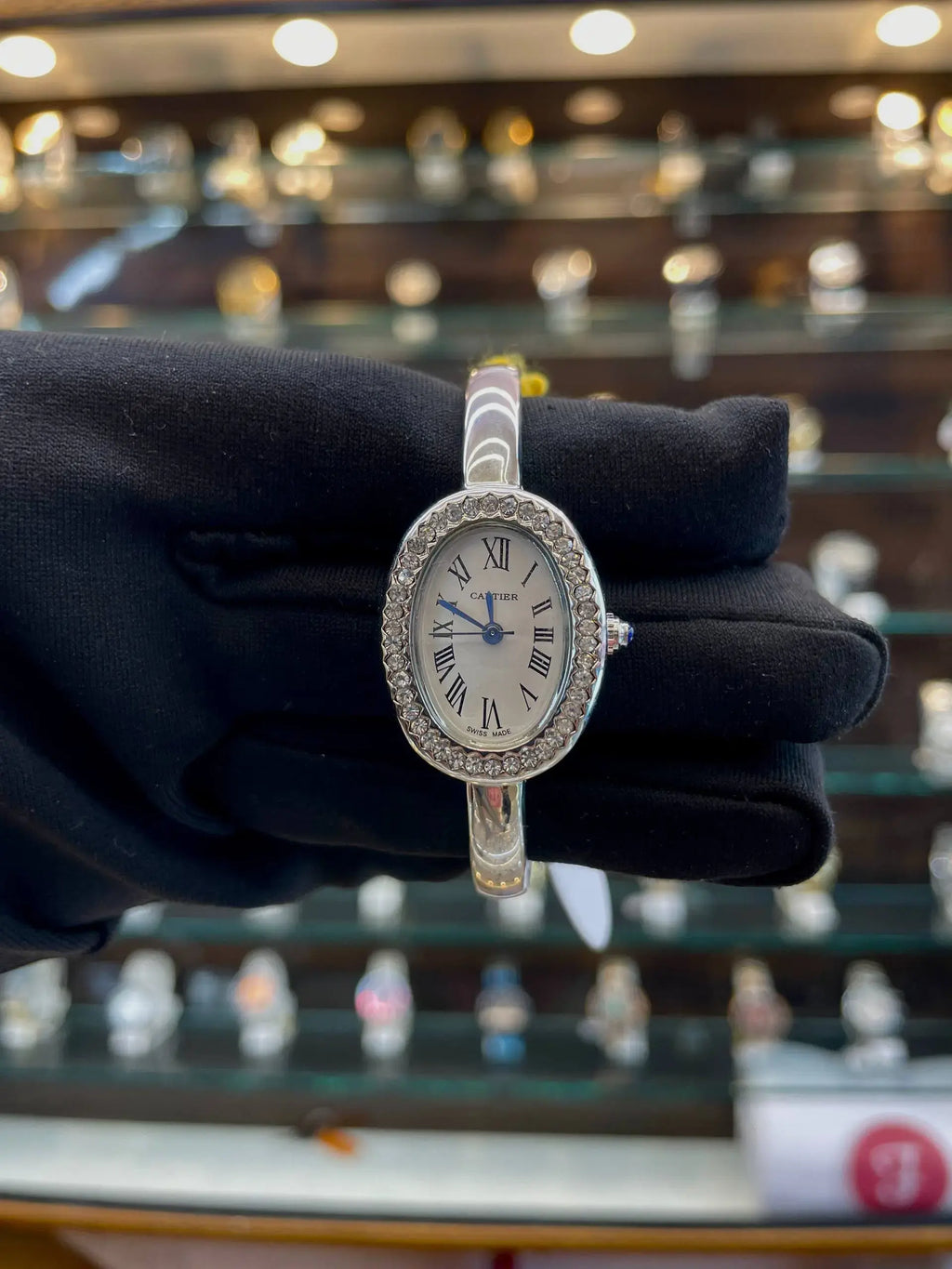 Cartier baignoire vintage watch for girls silver