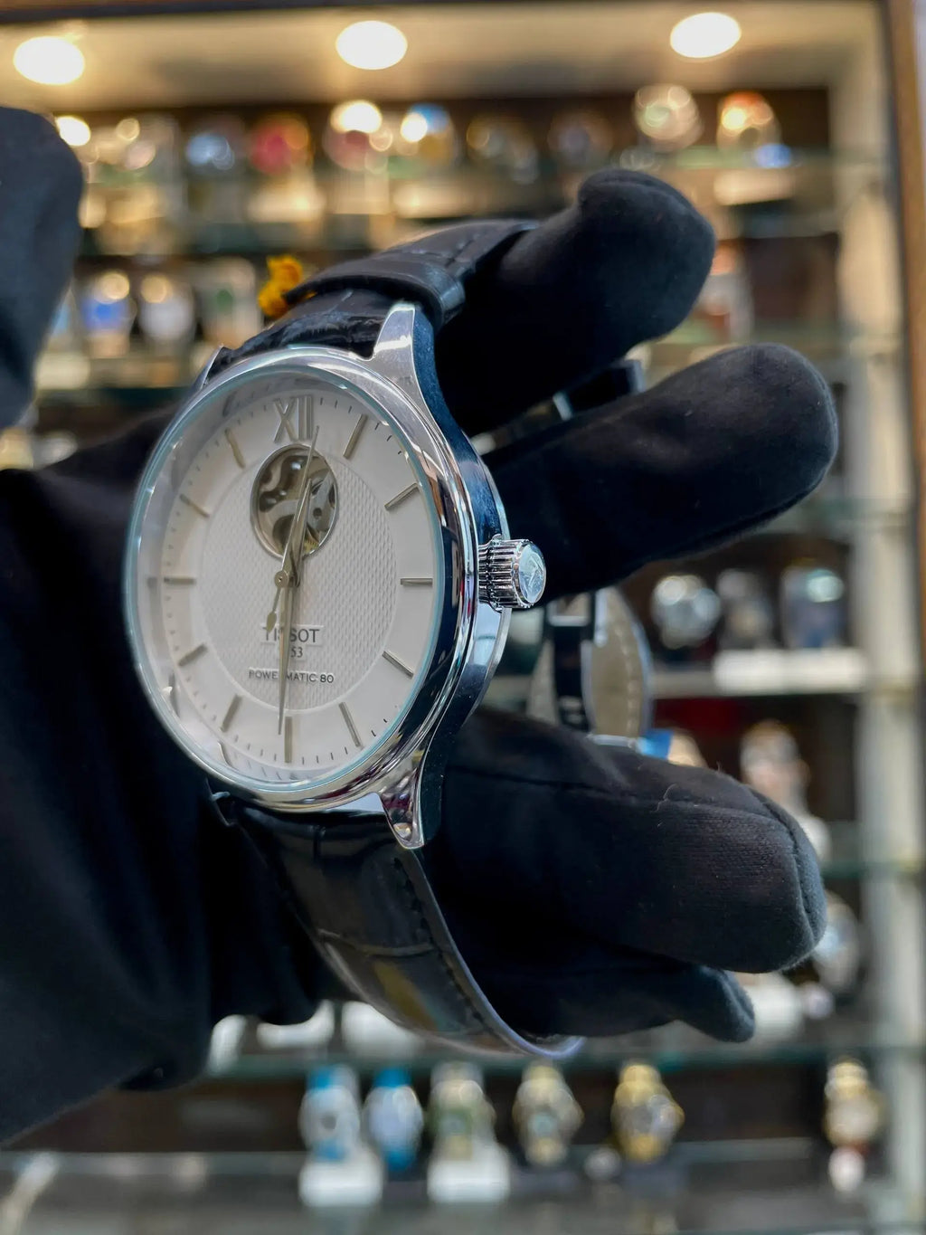 tissot automatic classic dial in leather