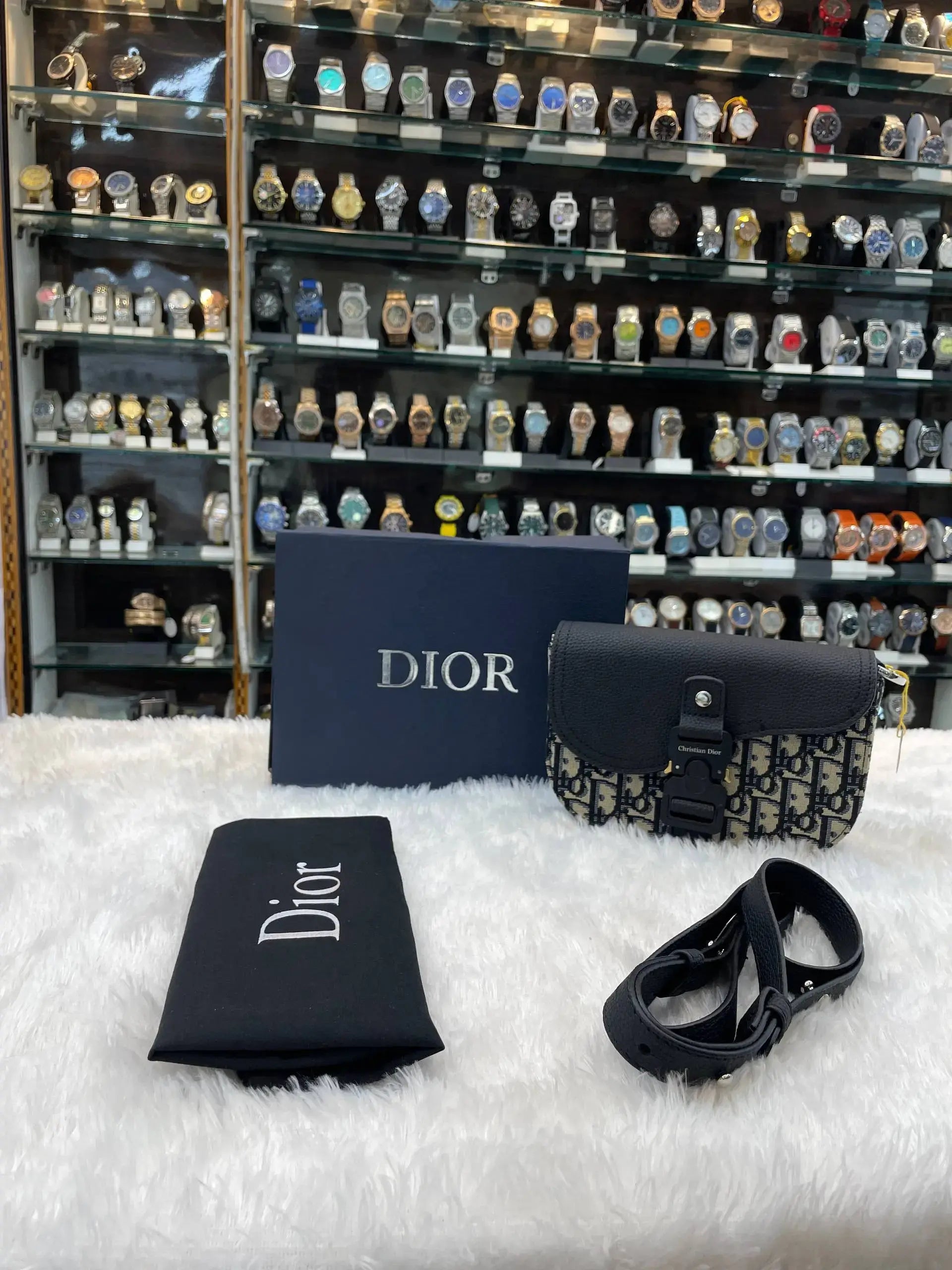 Dior small saddle messenger bag with flap in master piece