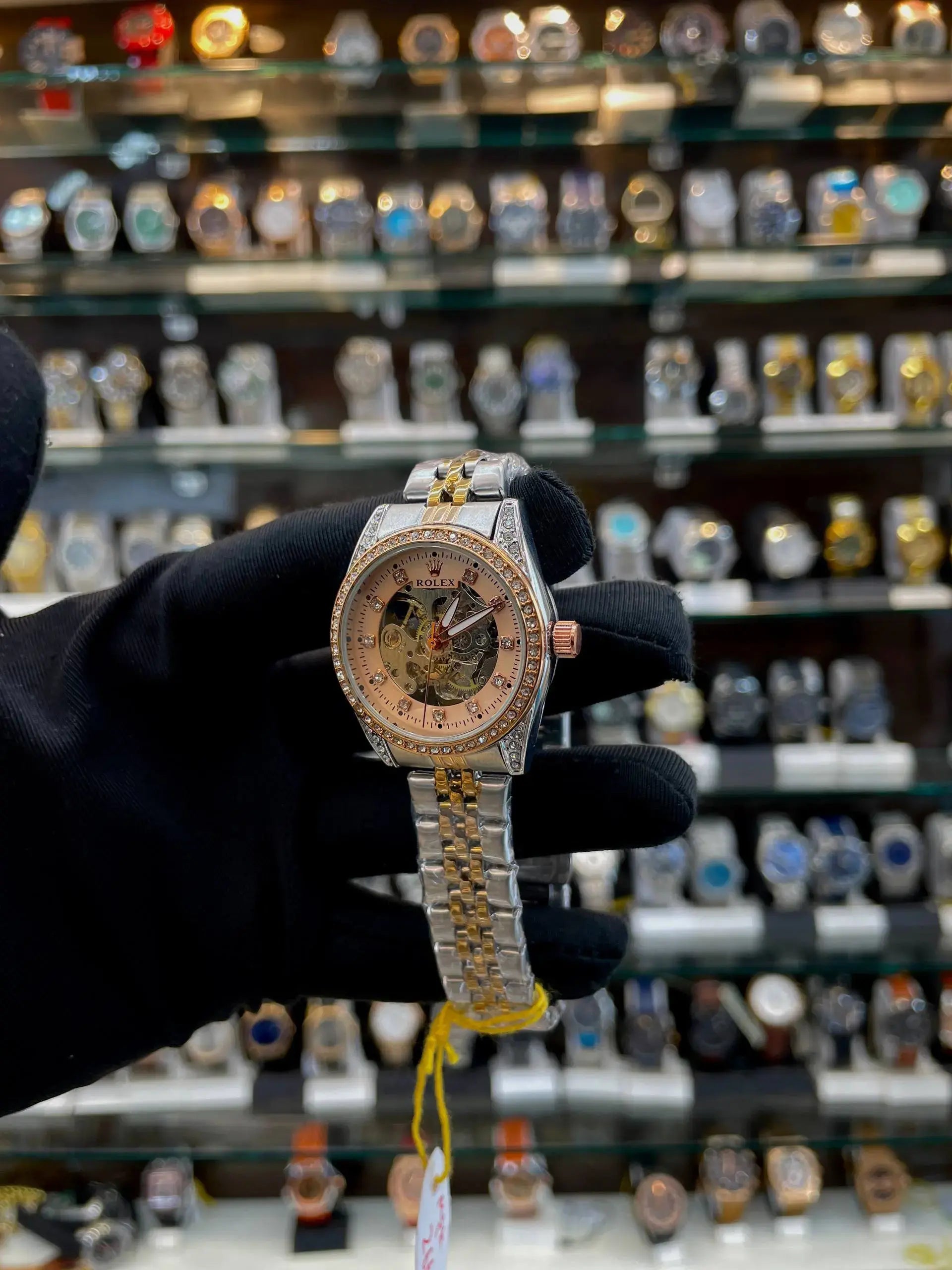 Automatic machine party wear watch for girls
