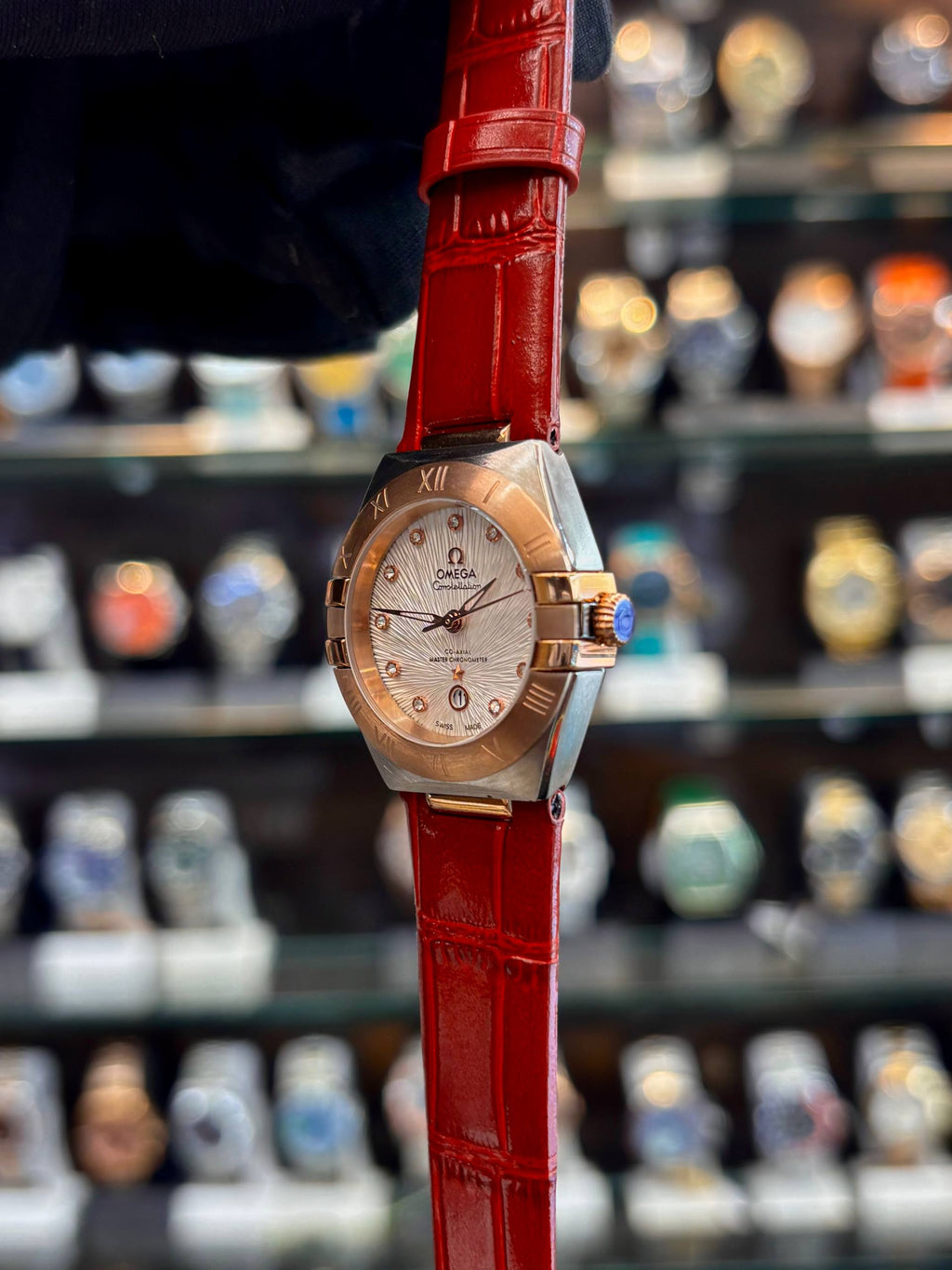 Omega Constellation luxury watch dial close up