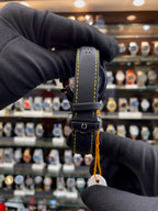 Omega Speedmaster Apollo 8 dark watch strap view