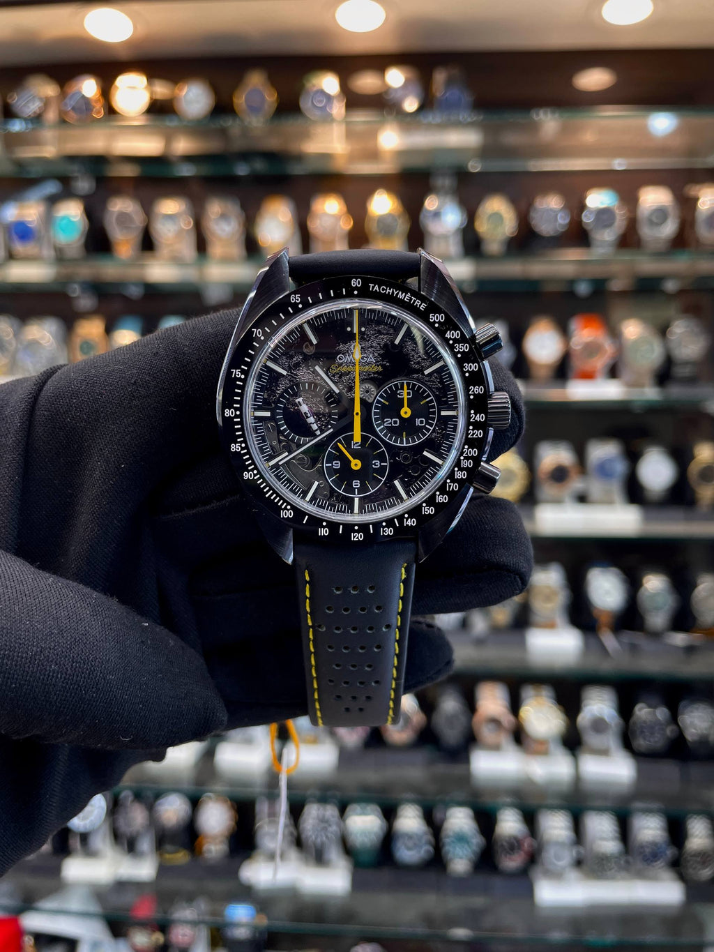Omega Speedmaster Dark Side of the Moon Apollo 8 watch front view
