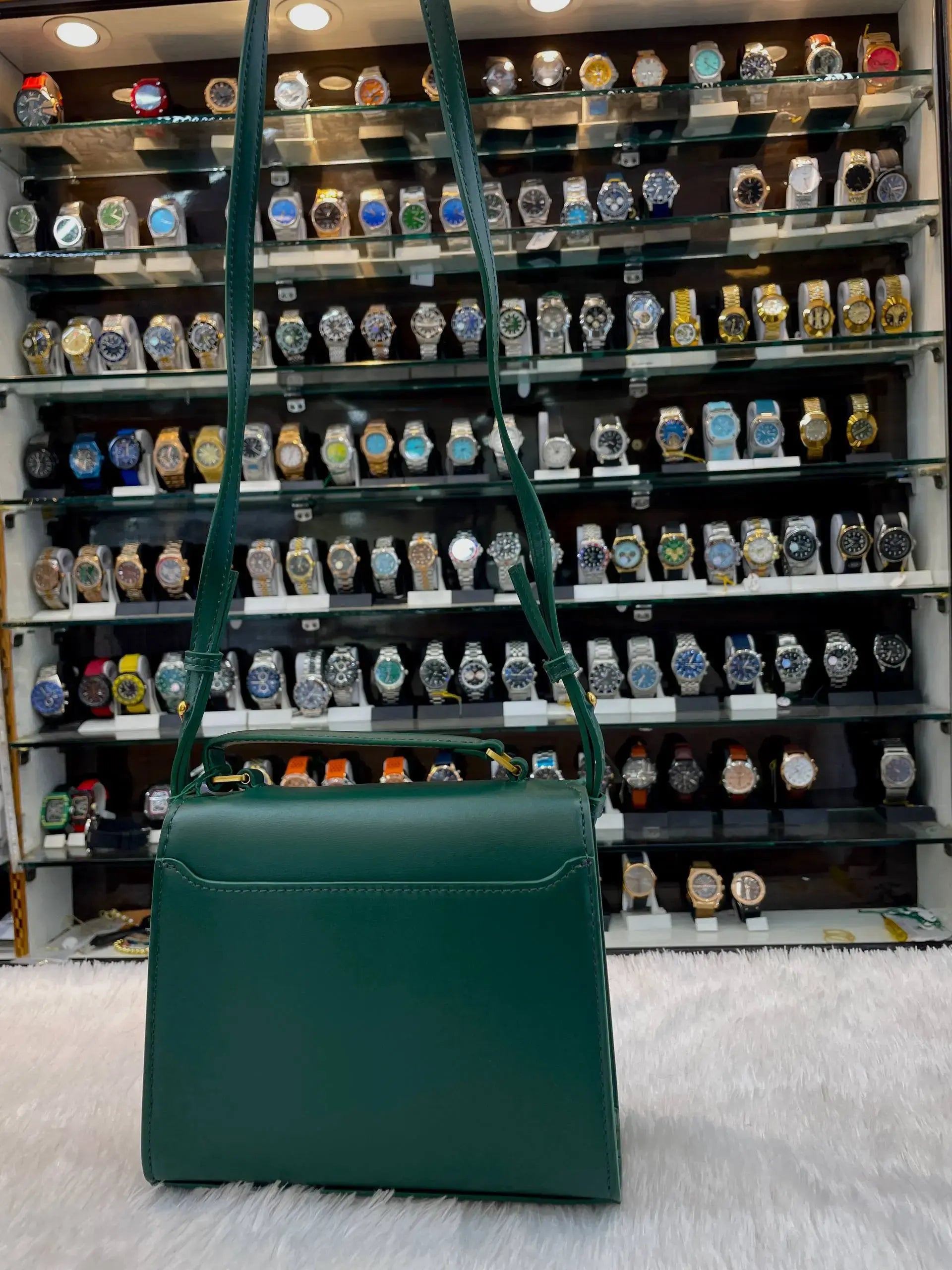 Yes saint laurent YSL mini Cassandra green top handle bag in master piece