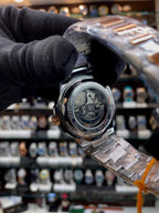Patek Philippe transparent black dial automatic watch back view