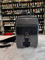 Goyard Grey Chevron Pattern Canvas Crossbody Messenger Bag