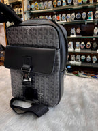 Goyard Grey Chevron Pattern Canvas Crossbody Messenger Bag