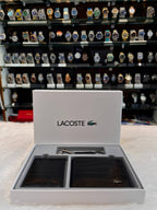 LACOSTE CROCODILE-TEXTURED BI-FOLD WALLET COMBO SET