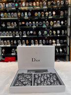 DIOR BLACK-AND-WHITE OBLIQUE JACQUARD WALLET COMBO SET