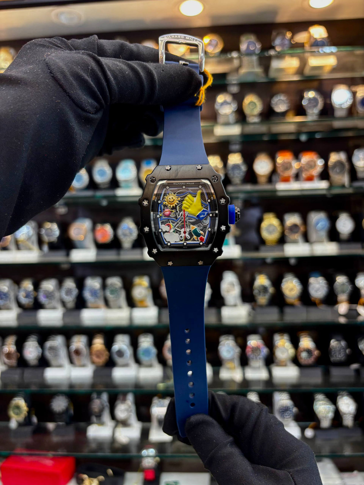 RICHARD MILLE RM IN SMILEY CARTOON DIAL 💝  QUARTZ BLUE