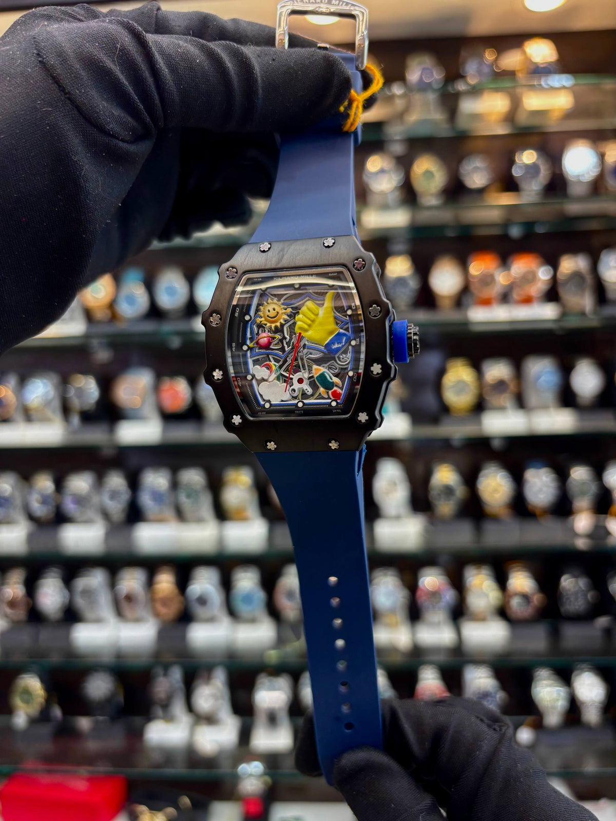 RICHARD MILLE RM IN SMILEY CARTOON DIAL 💝  QUARTZ BLUE