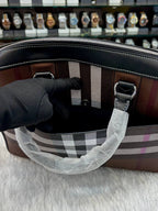 BURBERRY AINSWORTH CHECK BRIEFCASE IN DARK BIRCH BROWN 🤎 MASTER PIECE LAPTOP BAG