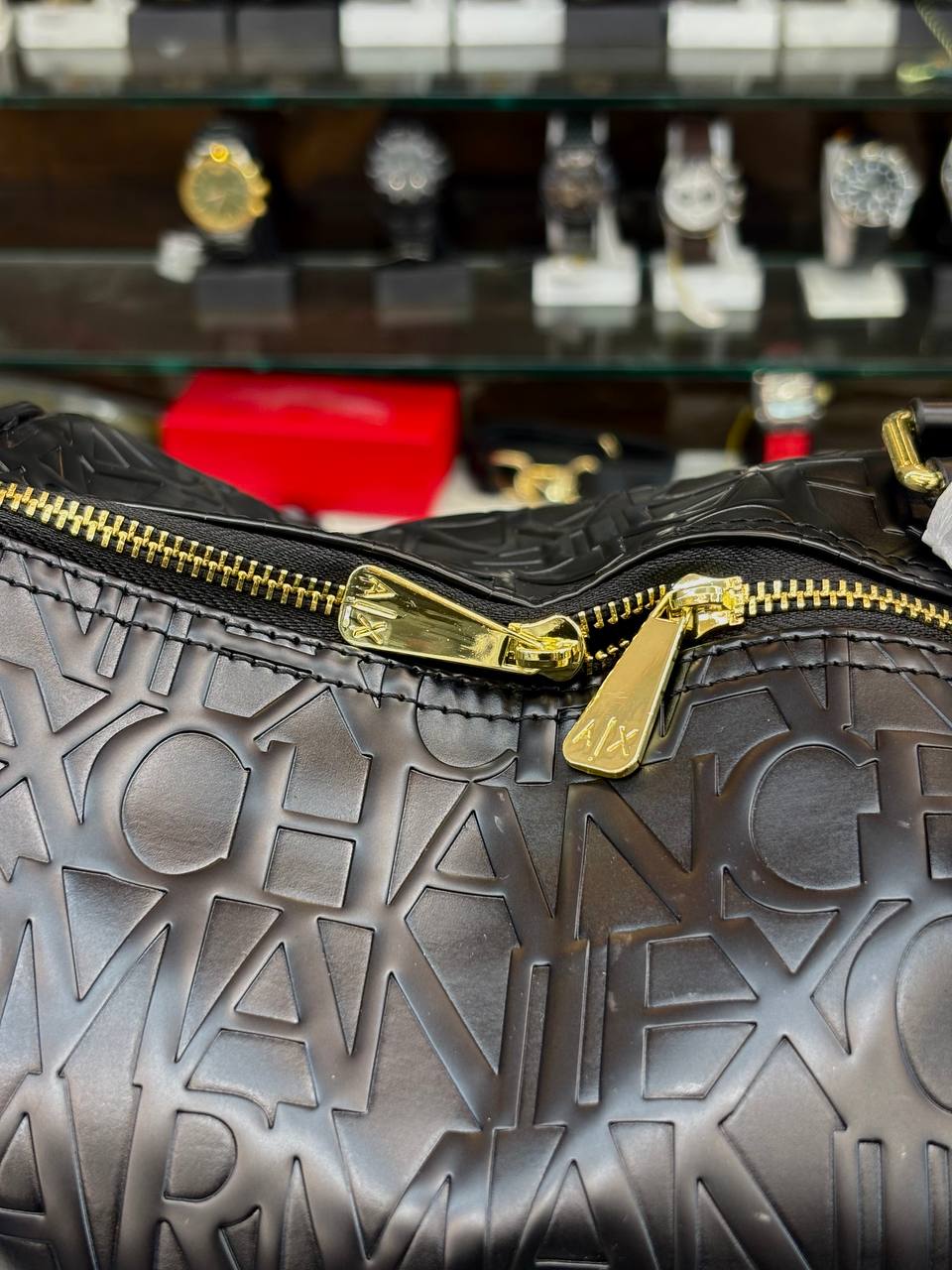 ARMANI EXCHANGE EMBOSSED DUFFLE  🧳 BAG (TRAVEL 🧳 BAG)