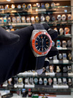 omega seamaster ocean 600m orange angle view