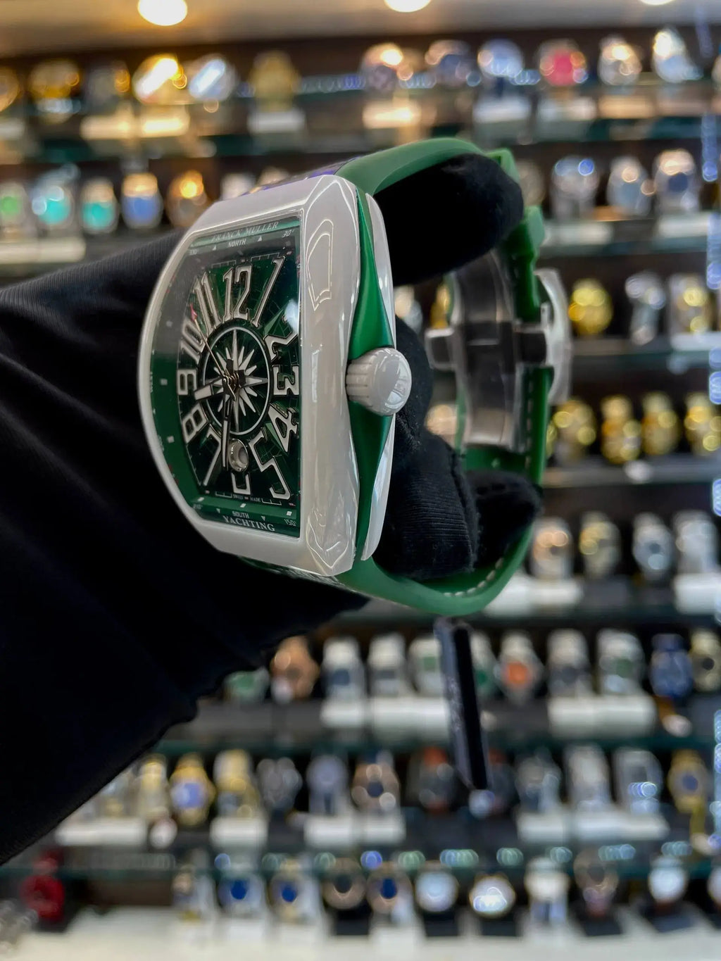 Franck muller yatching ceramic body in eta machine green
