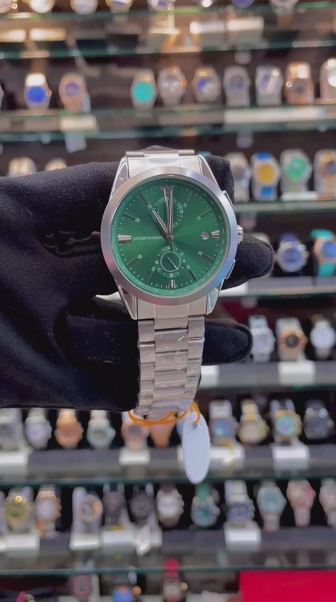 EMPORIO ARMANI CHRONOGRAPH FOR MENS GREEN 💚 DIAL 💝