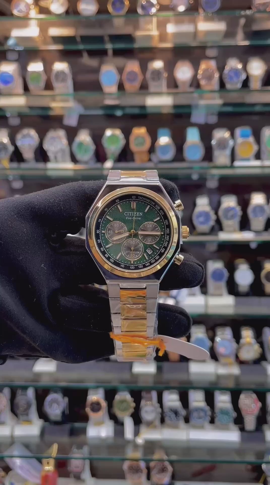 CITIZEN ECO-DRIVE TITANIUM FOR MENS GREEN 💚