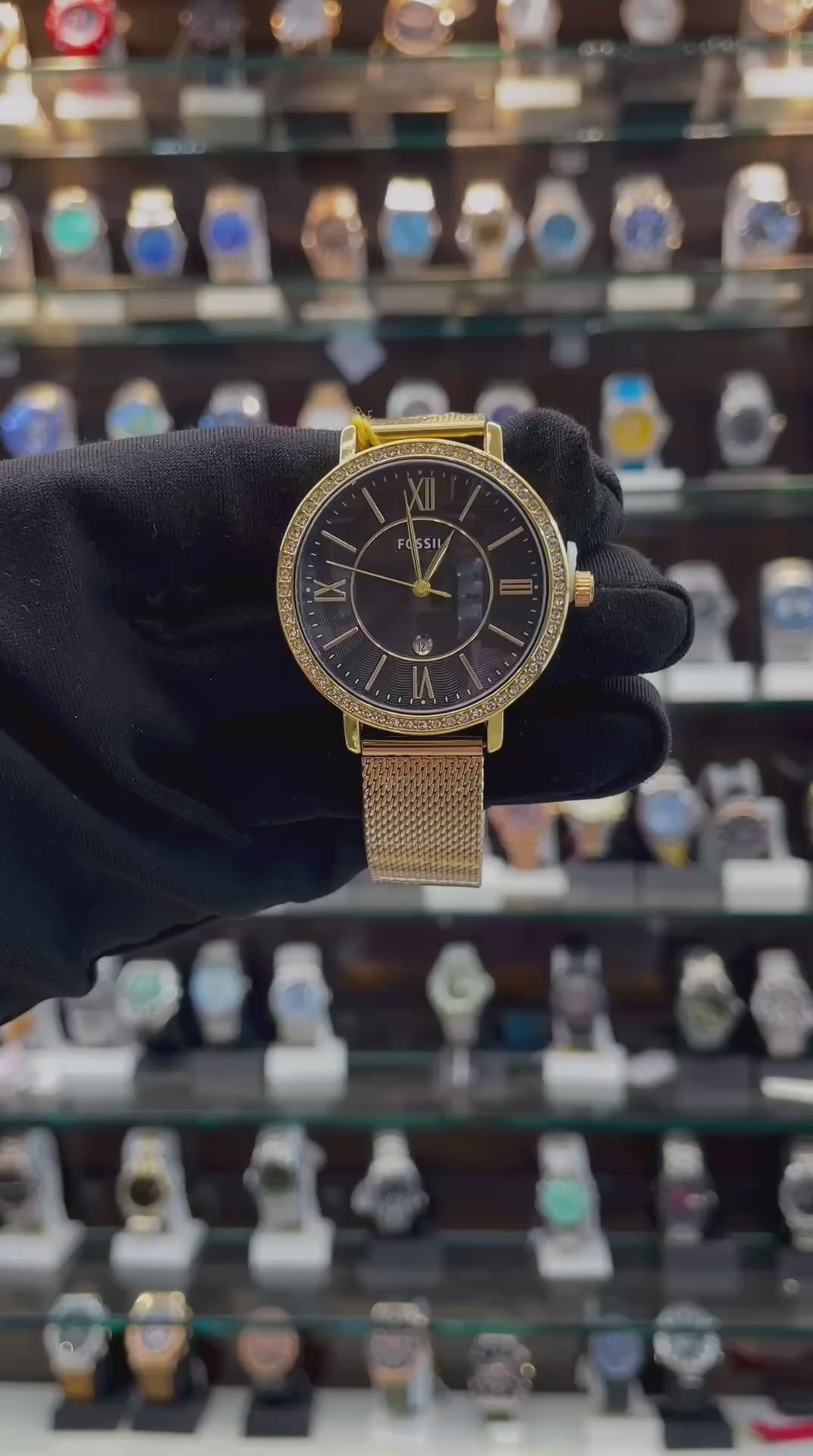 FOSSIL GIRLS WATCH ⌚ SLIM STRAP BLACK 🖤 DIAL