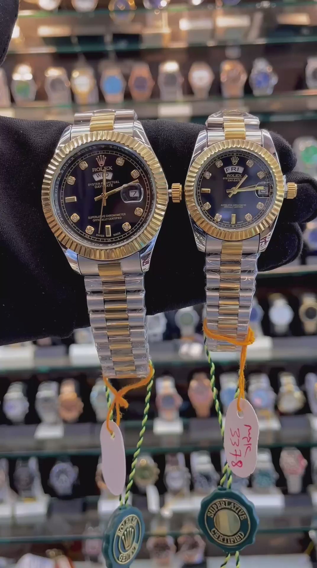 ROLEX DAY-DATE COUPLE SET 🤩  BLACK 🖤 DIAL