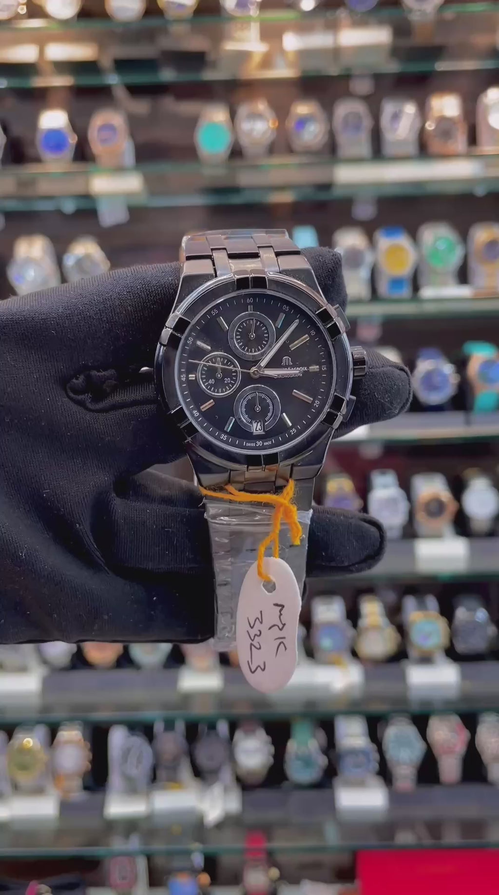 MAURICE LACORIX CHRONOGRAPH FOR MENS  FULL BLACK 🖤