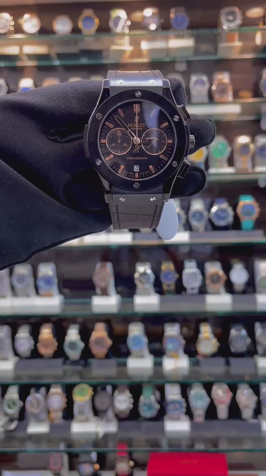 HUBLOT BIG BANG METAL BODY HEAVY QUALITY 💯 FOR MEN FULL BLACK 🖤
