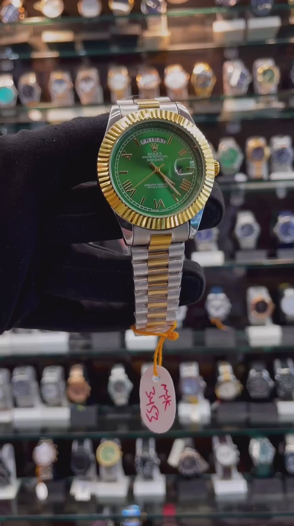 ROLEX DAY-DATE IN DUAL TONE FOR MENS GREEN 💚 DIAL