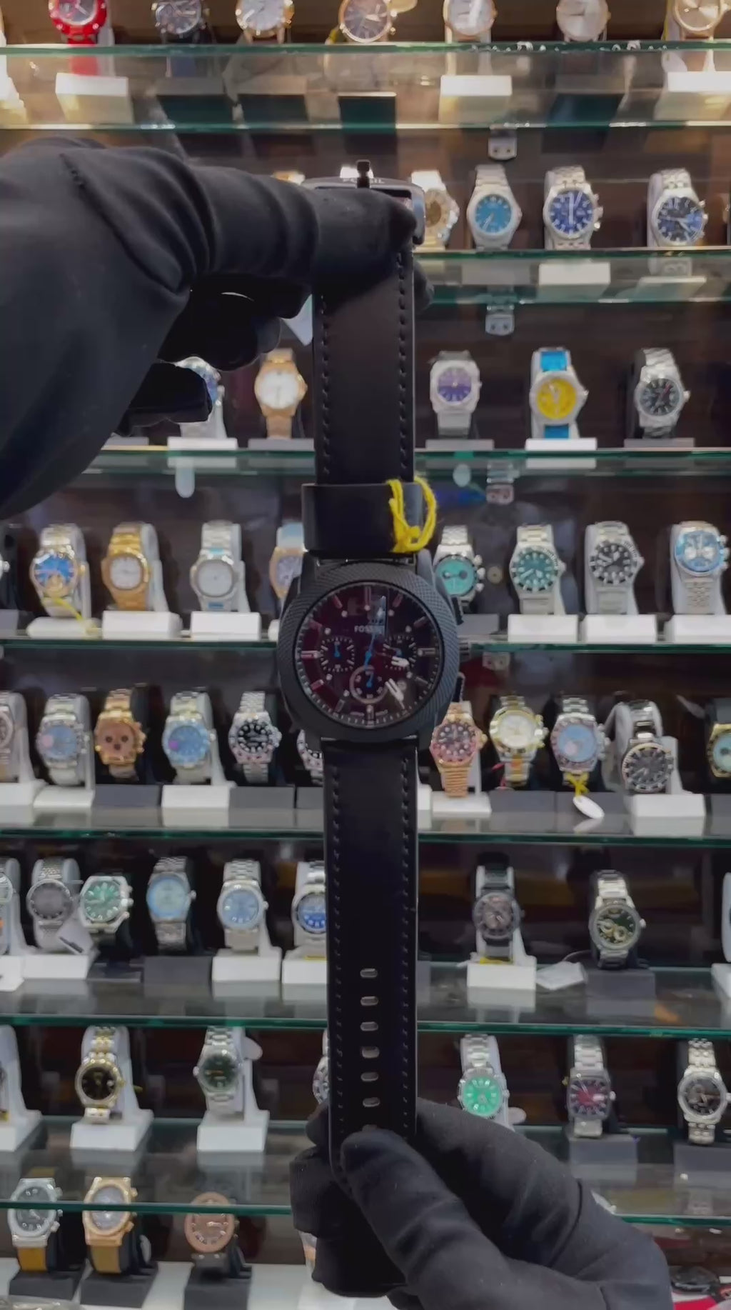 FOSSIL MEN'S MACHINE CHRONOGRAPH WATCH IN LEATHER