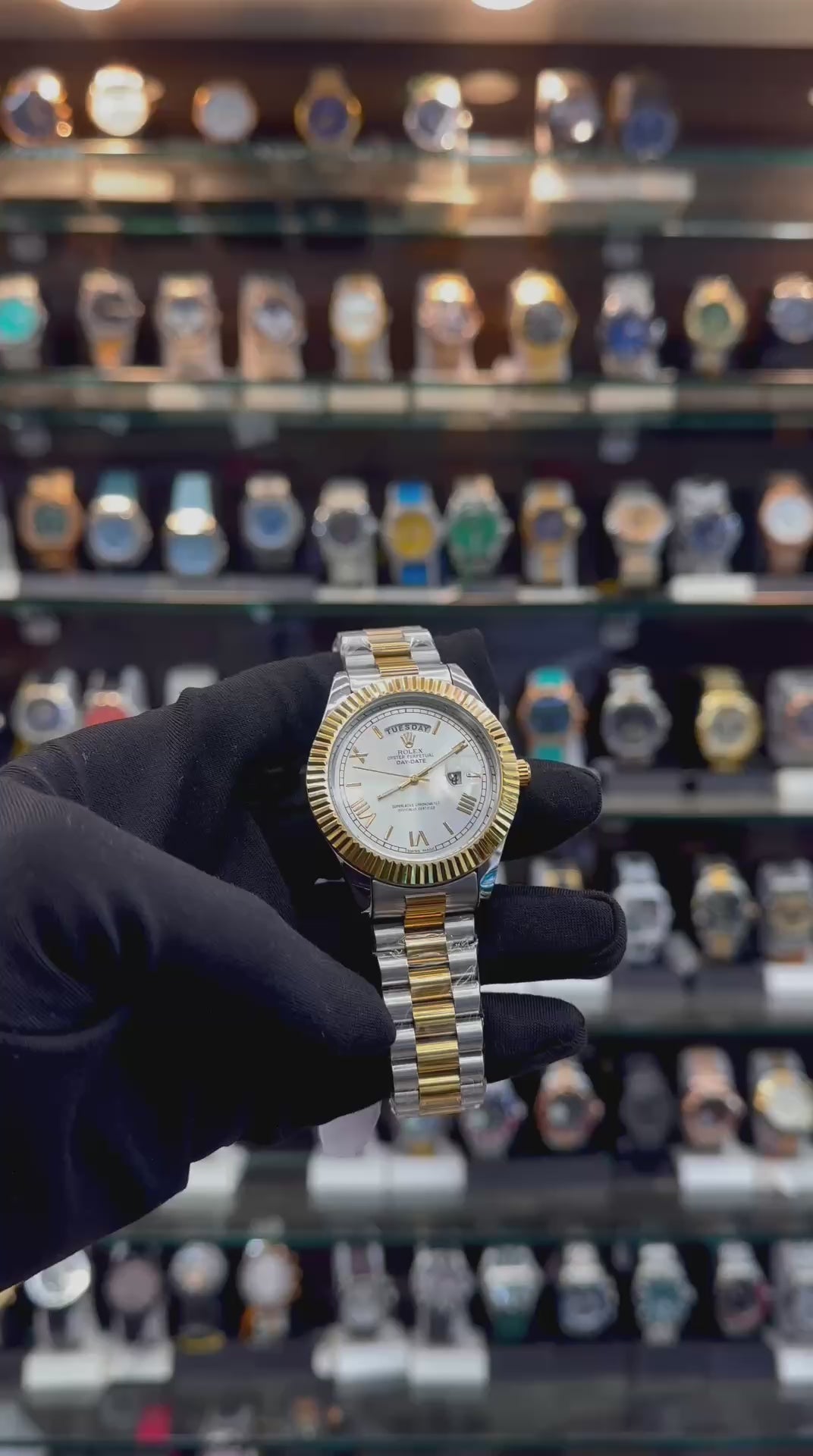 ROLEX DAY-DATE IN DUAL TONE FOR MENS WHITE 🤍 GOLD 🥇