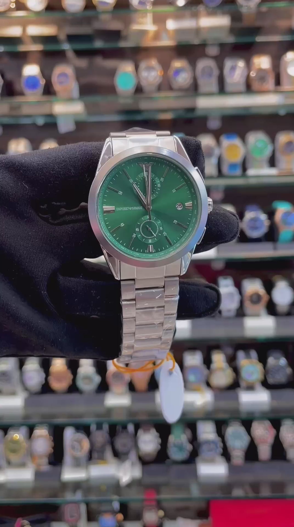 EMPORIO ARMANI CHRONOGRAPH FOR MENS GREEN 💚 DIAL 💝