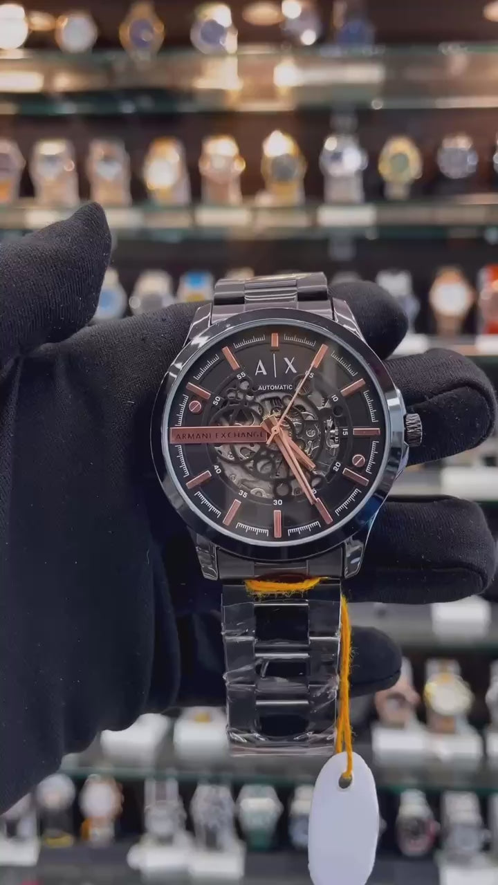 ARMANI EXCHANGE NOW IN BLACK 🖤 AUTOMATIC ⚙️ BROZNE TEXT